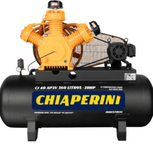 Compressor de ar alta pressão 40 pcm 360 litros - Chiaperini CJ 40 AP3V 360L